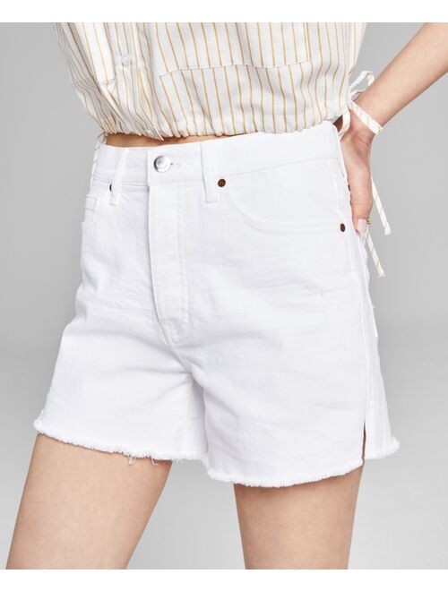 And Now This Women's High-Rise Frayed-Hem Jean Shorts