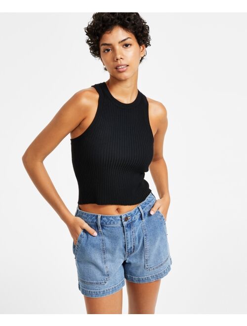 Calvin Klein Jeans Women's Mid Rise Utility Denim Shorts
