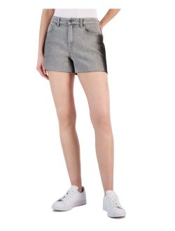 Women's High Rise Frayed Hem Denim Shorts, Created for Macy's