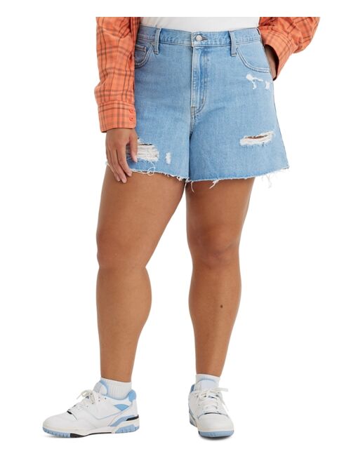 Levi's Trendy Plus Size Cotton High-Rise Mom Shorts