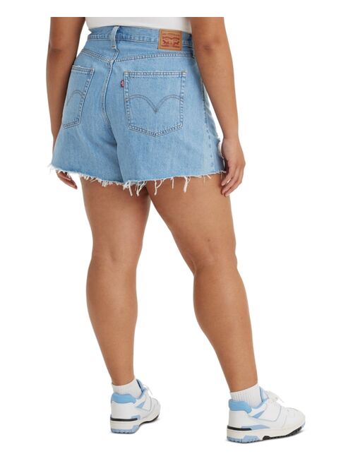 Levi's Trendy Plus Size Cotton High-Rise Mom Shorts