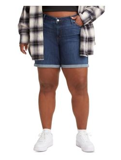 Trendy Plus Size Mid Length Denim Shorts