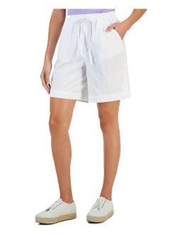 Karen Scott Women's Emilia Cotton Solid-Color Shorts, Created for Macy's