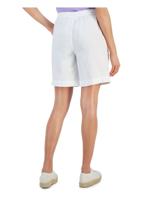 Karen Scott Women's Emilia Cotton Solid-Color Shorts, Created for Macy's