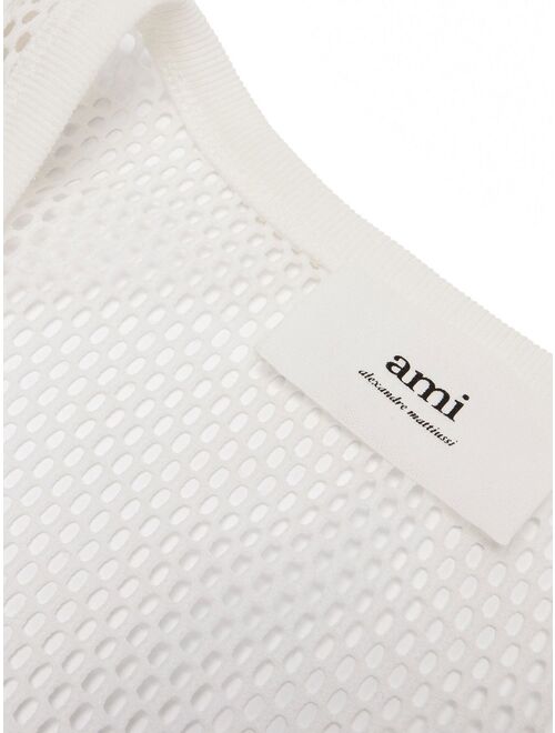 AMI Paris sleeveless open-knit tank top
