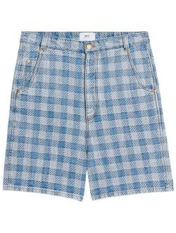 Alex checkered denim shorts
