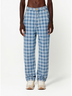 Alex-fit checkered straight jeans