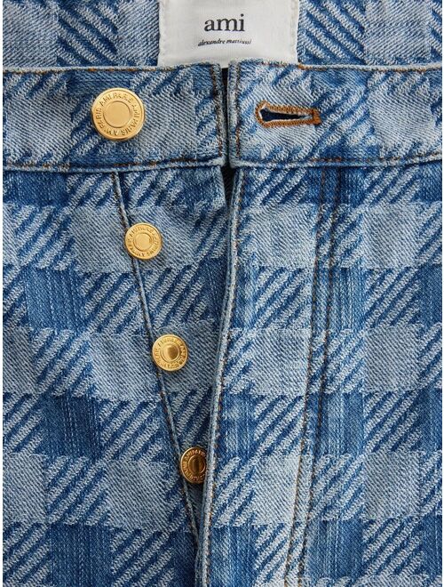 AMI Paris Alex-fit checkered straight jeans