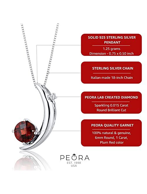 Peora A Star is Born Birthstone and Lab Created Diamond Push Present for Expecting New Mom, 925 Sterling Silver Pendant Necklace
