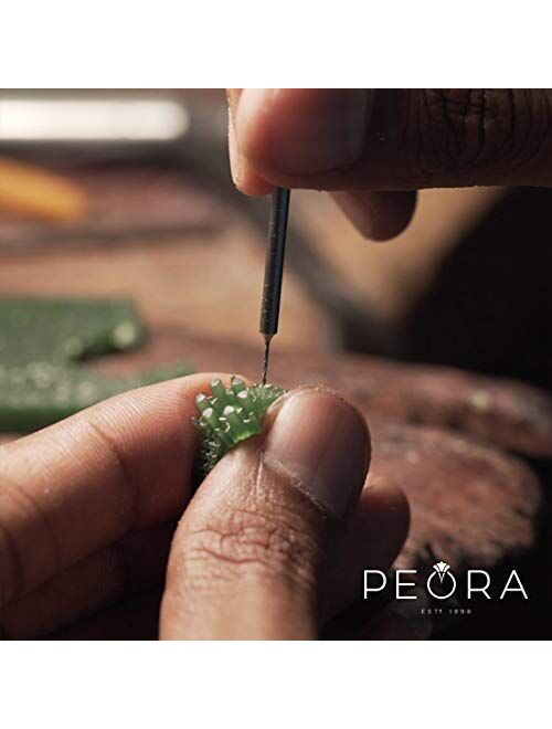 Peora London Blue Topaz Scroll Gallery Solitaire Ring for Women 925 Sterling Silver, Natural Gemstone Birthstone, 2 Carat Trillion Shape 8mm, Sizes 5 to 9