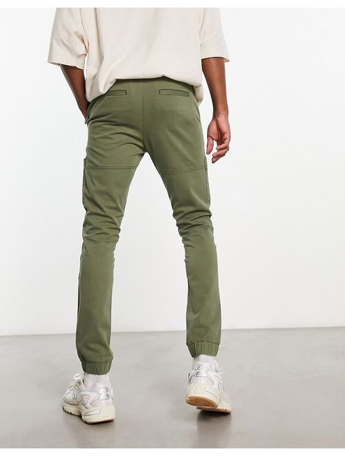 ASOS DESIGN skinny cargo pants in khaki