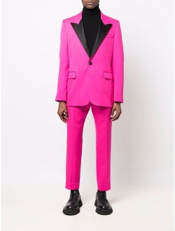 contrast-lapels suit jacket