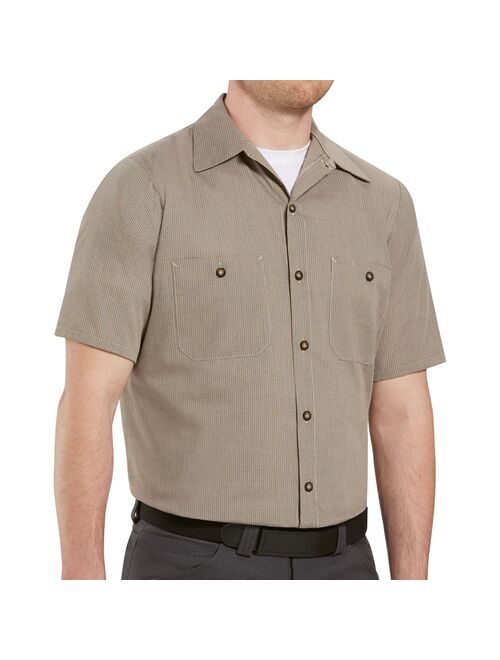 Men's Red Kap Classic-Fit Striped Button-Down Work Shirt