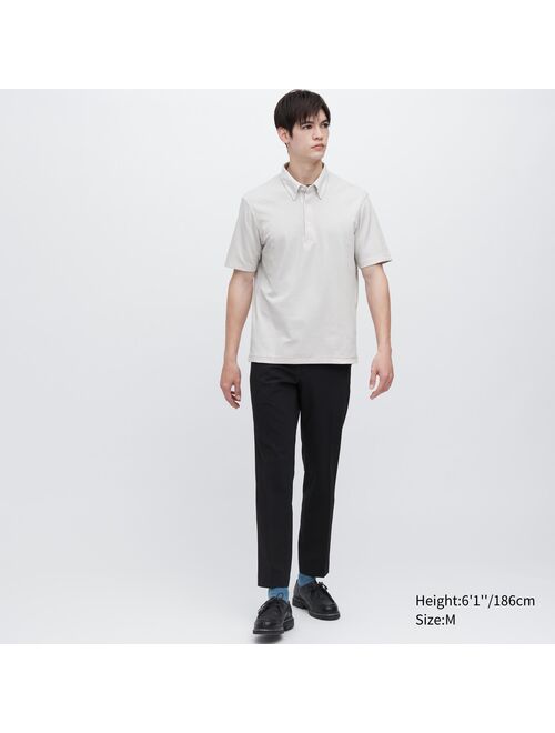 UNIQLO AIRism Pique Short-Sleeve Striped Polo Shirt