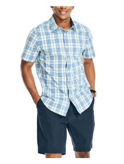 Men's Navtech Trim Fit Plaid Button-Up Short-Sleeve Shirt