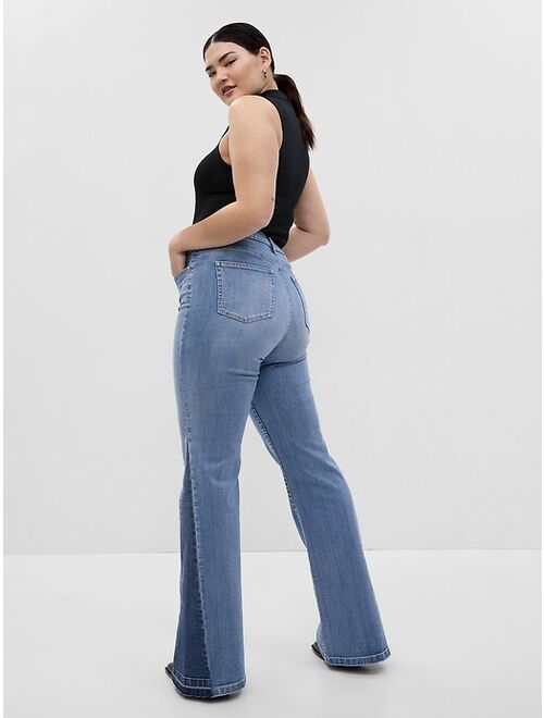 Gap High Rise Patched '70s Flare Jeans with Washwell