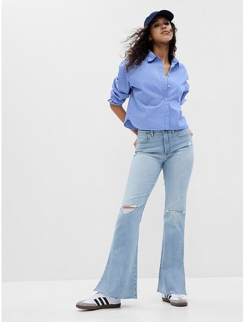 Gap High Rise Split-Hem '70s Flare Jeans with Washwell