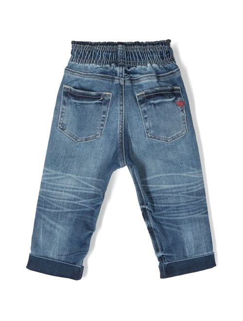 Diesel Kids drawstring-fastening waist denim jeans