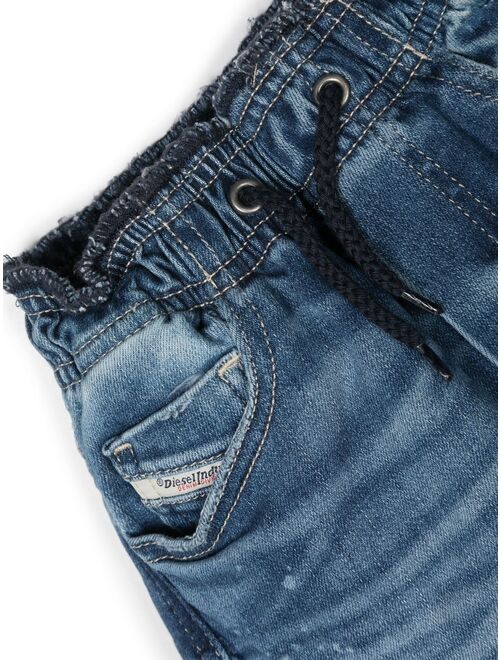 Diesel Kids drawstring-fastening waist denim jeans