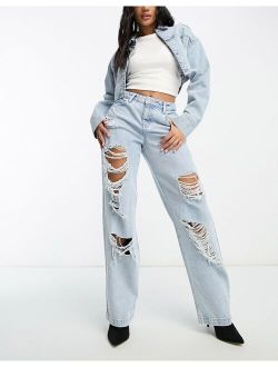 ASYOU ripped baggy jeans in blue - part of a set