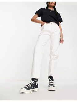 high waisted mom jeans in white