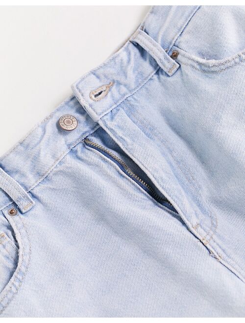 Bershka straight leg jean in bleach blue
