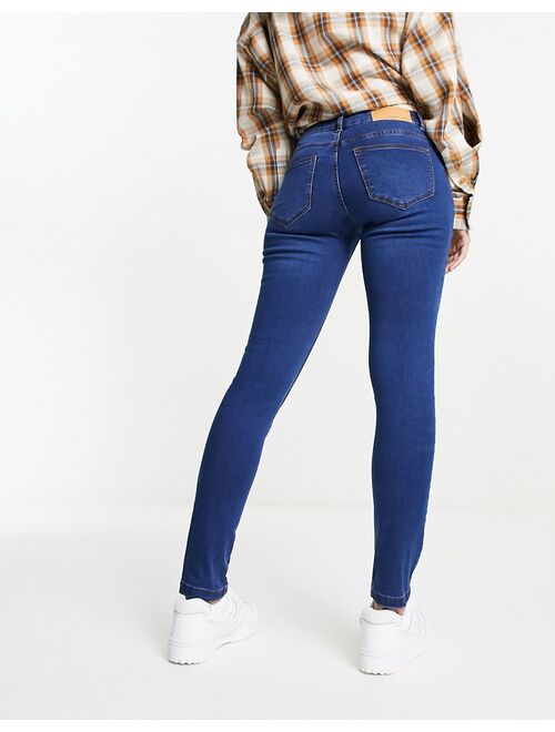 Noisy May Allie low rise skinny jeans in medium blue