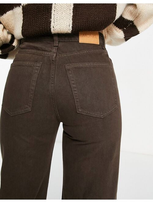 Monki Yoko wide leg jeans in brown