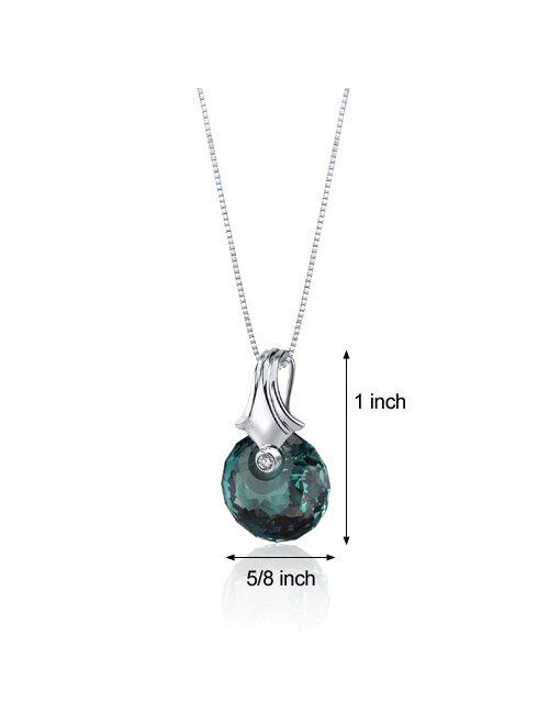Peora Simulated Alexandrite Pendant Necklace for Women 925 Sterling Silver, Large 22 Carats Designer Fancy Cut, Solitaire Design with 18 inch Chain