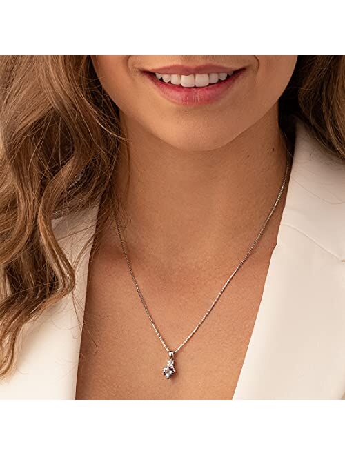 Peora Simulated Alexandrite Heart Pendant Necklace for Women 925 Sterling Silver, Color-Changing 1.75 Carats Heart Shape Solitaire 7mm with 18 inch Chain