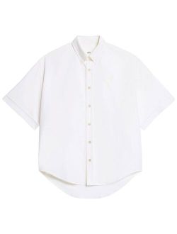embroidered-logo button-down shirt