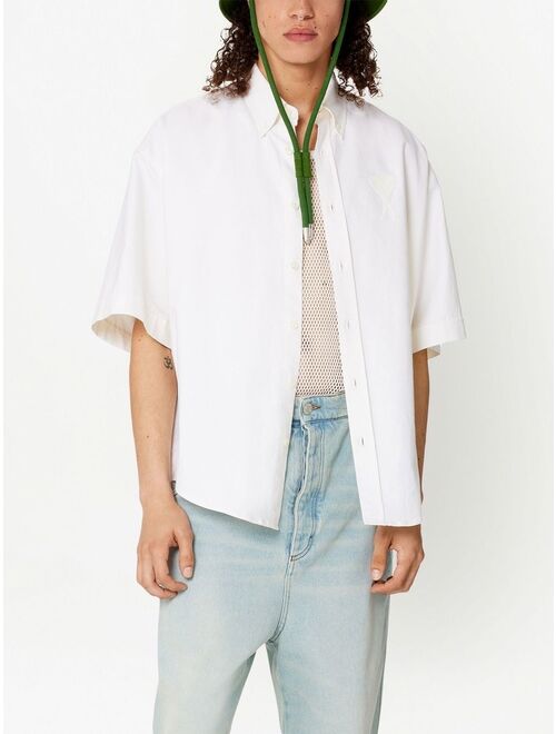 AMI Paris embroidered-logo button-down shirt