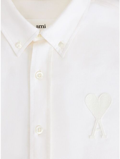 AMI Paris logo-embroidered long-sleeve shirt