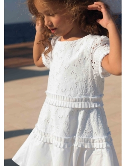 tiered broderie anglaise dress
