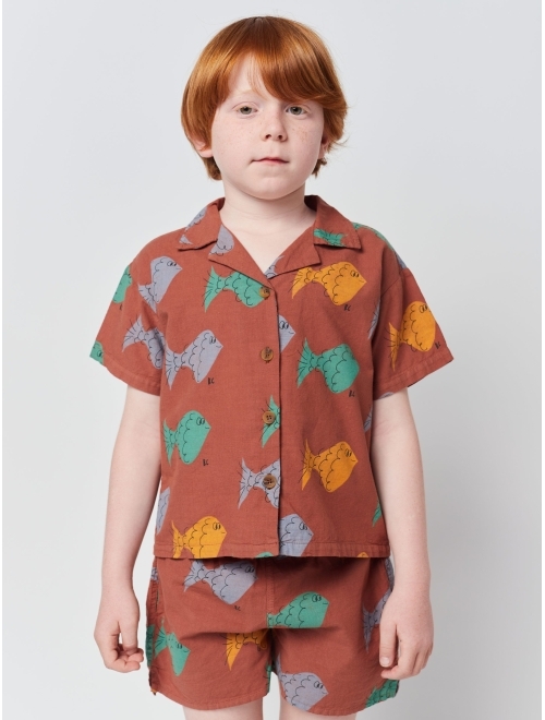 Bobo Choses fish-print organic cotton shirt