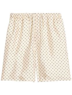 polka-dot print silk shorts