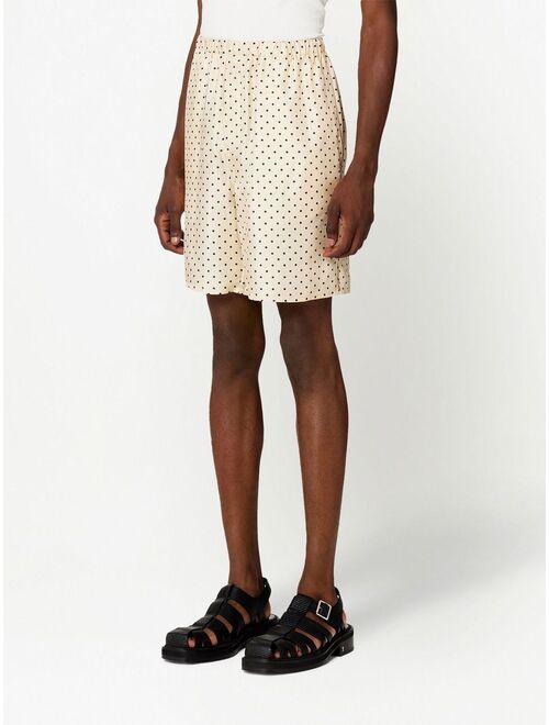 AMI Paris polka-dot print silk shorts