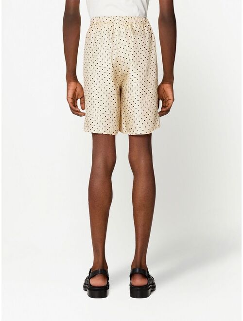 AMI Paris polka-dot print silk shorts