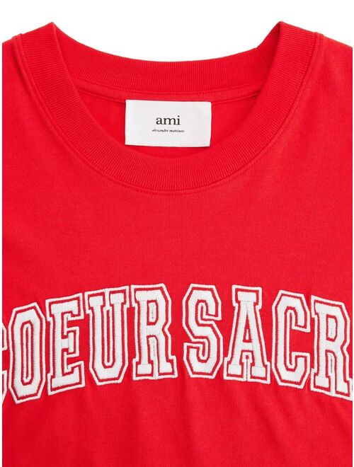 AMI Paris embroidered-logo cotton T-shirt
