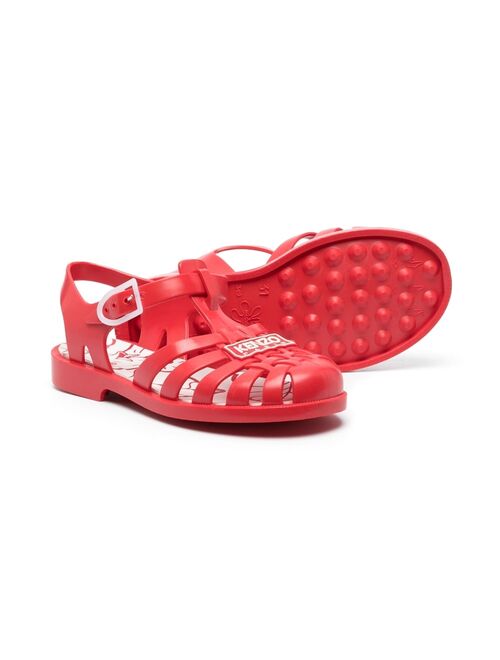 Kenzo Kids logo-patch caged sandals