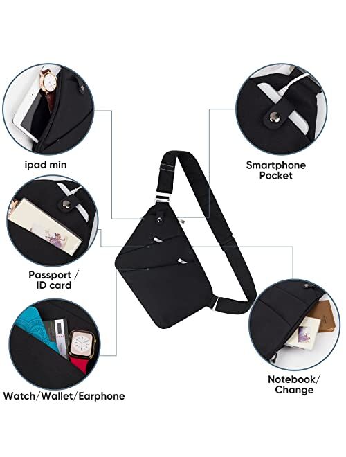 VADOO Anti-theft Crossbody Bag, Personal Flex Bag Sling Bag for Men and Women