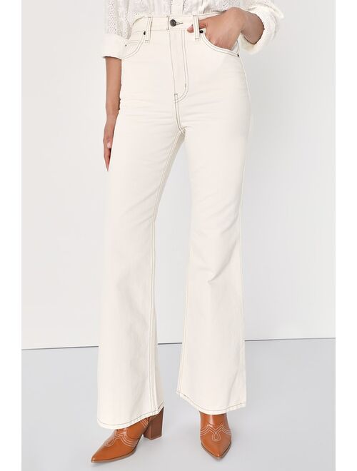 Levi's 70s Movin' On Cream High-Waisted Flare Jeans