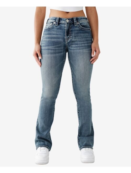 True Religion Women's Becca Mid Rise Big T Bootcut Jeans
