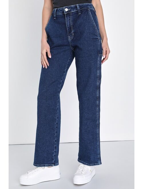 New Look JBD Coolest Attitude Dark Wash High-Rise Denim Cargo Jeans