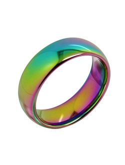 Fashion Month 5mm Tungsten Carbide Ring Rainbow Gay Lesbian Wedding Engagement Colorful LGBT Pride Band