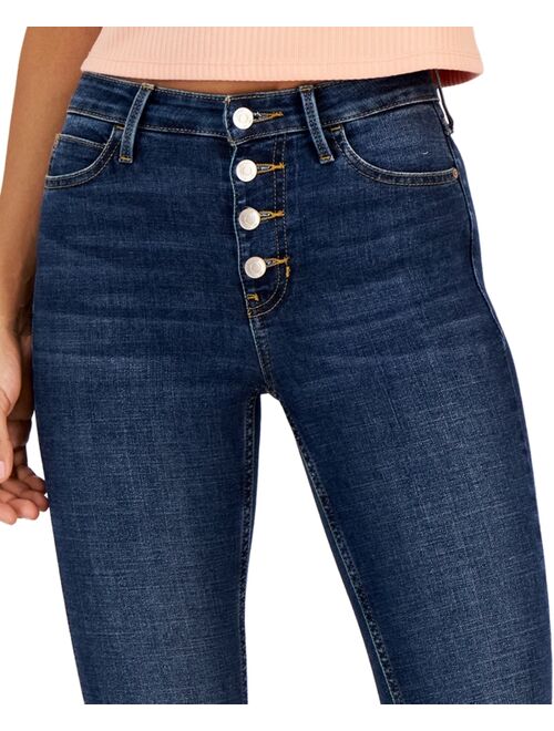 GUESS JEANS Women's High-Rise Button-Fly Skinny Jeans