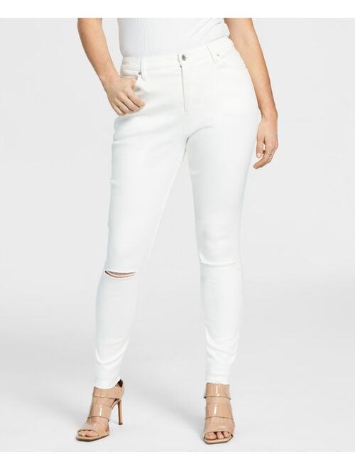 INC International Concepts Women's Mid-Rise Ripped Skinny Jeans, Created for Macy's