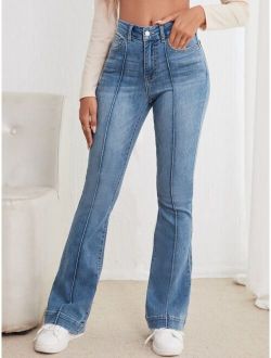 Seam Detail Flare Leg Jeans