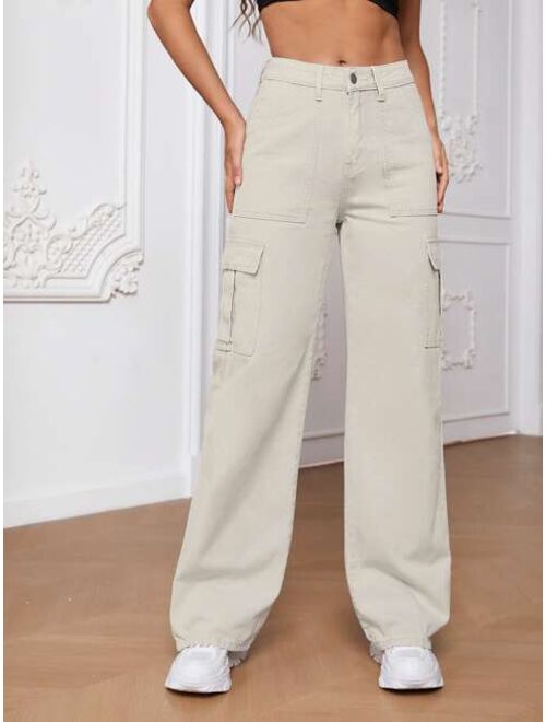 SHEIN Tall Flap Pocket Cargo Jeans