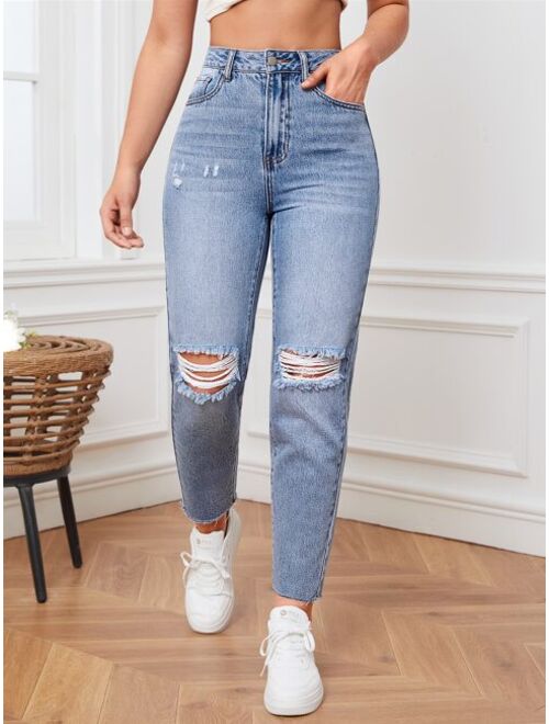 Shein Ripped Mom Fit Jeans